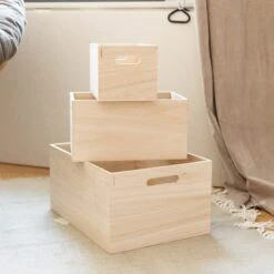 Box Holz Griff Groß 6 Box Holz Griff Groß -Home Essentials Günstiges Geschäft 371735 20368