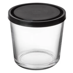 Glasdose Schwarz Deckel 0,8L