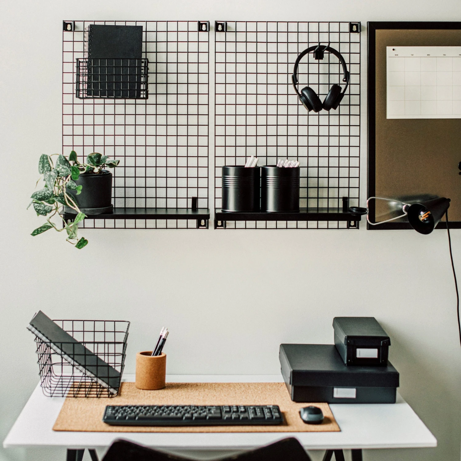 Korb Draht Groß Schwarz 4 Korb Draht Groß Schwarz – Bild 4