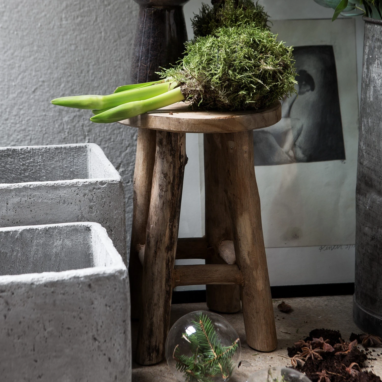 Hocker Teak Klein 3 Hocker Teak Klein – Bild 3