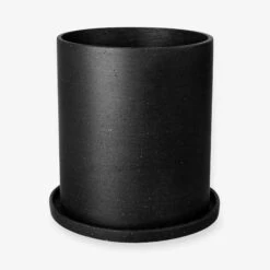 Blumentopf/Teller Polystone Groß Schwarz