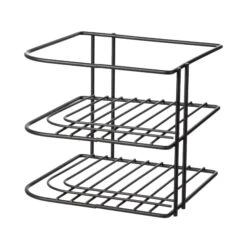 Regal Ecke 2 Ebenen Schwarz