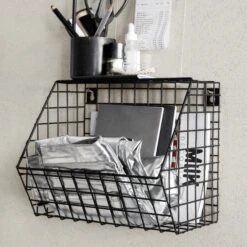 Wandkorb Für Gitternetz 22x30 Cm Schwarz -Home Essentials Günstiges Geschäft 374701 16971 3