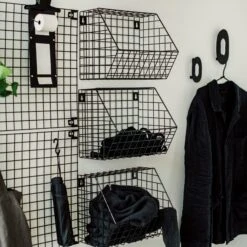 Wandkorb Für Gitternetz 22x30 Cm Schwarz -Home Essentials Günstiges Geschäft 374701 35526