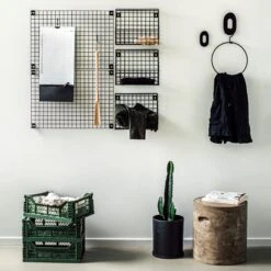 Wandkorb Für Gitternetz 22x30 Cm Schwarz -Home Essentials Günstiges Geschäft 374701 35529