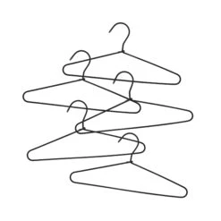 Kleiderbügel Stoff 5er-Pack Schwarz