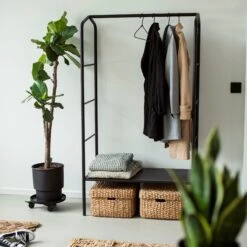 Kleiderbügel Stoff 5er-Pack Schwarz -Home Essentials Günstiges Geschäft 374728 25767