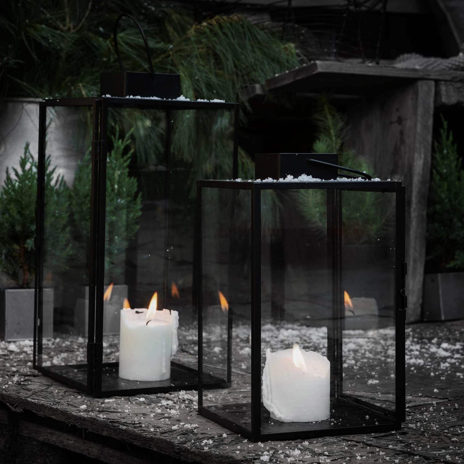 Laterne Metall Schwarz Klein 3 Laterne Metall Schwarz Klein – Bild 3