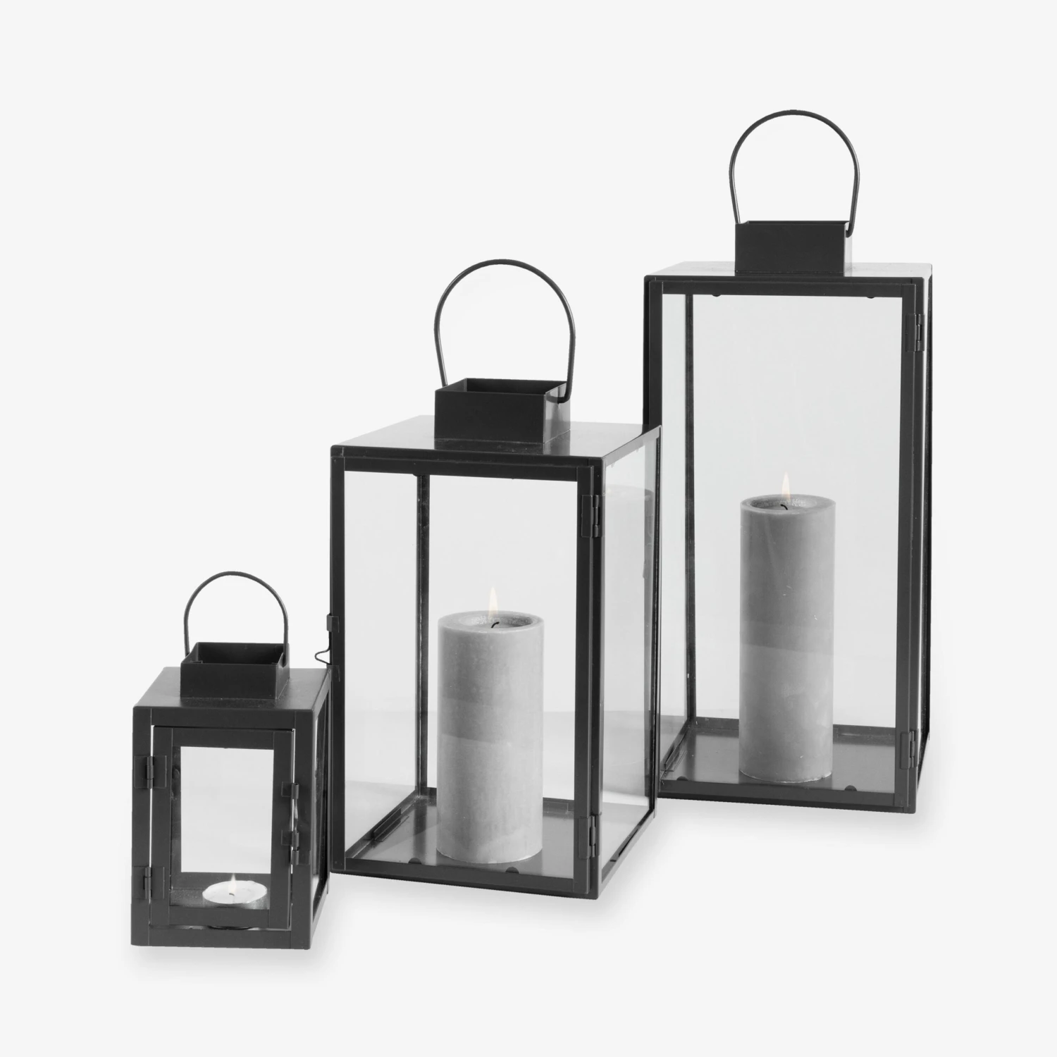 Laterne Metall Klein Schwarz 3 Laterne Metall Klein Schwarz – Bild 3