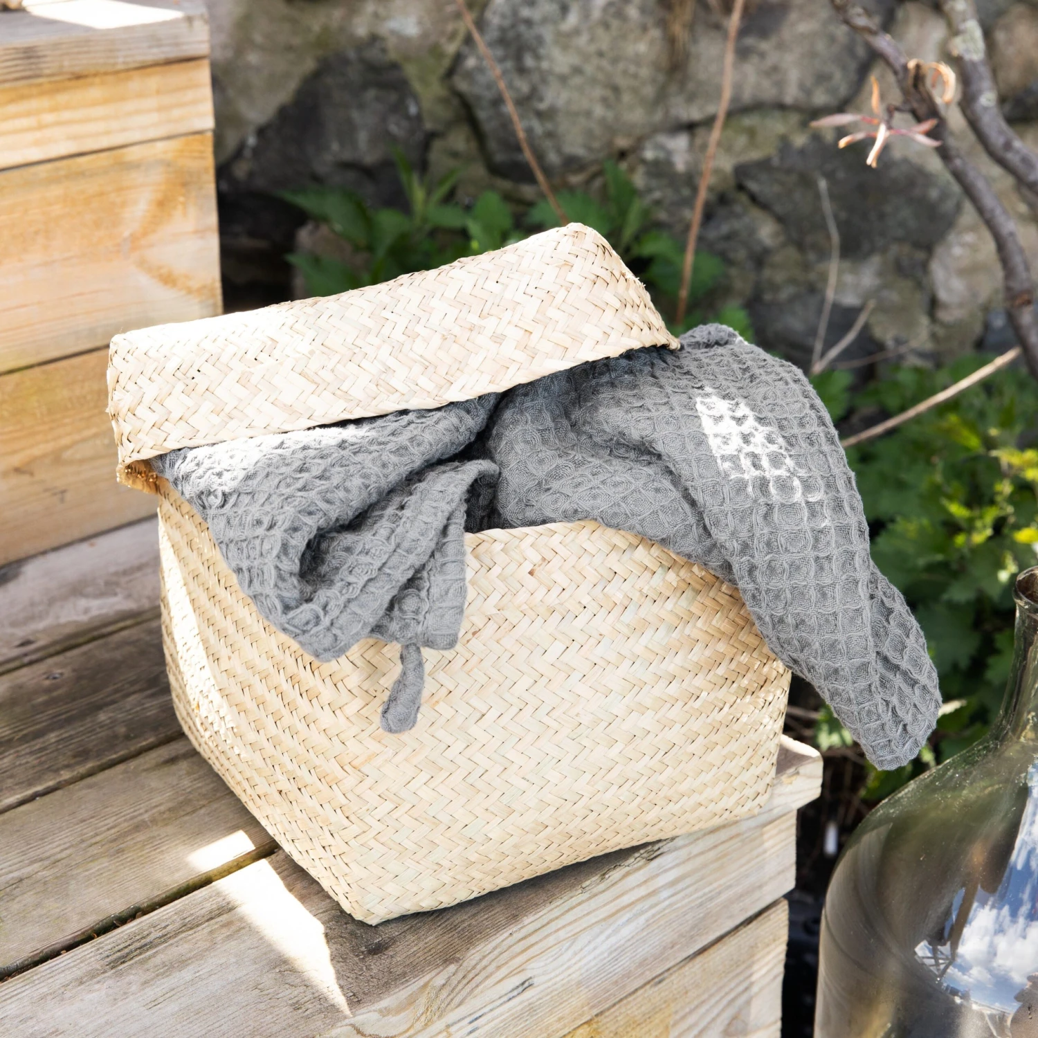 Korb Seegras Deckel 22x22cm 3 Korb Seegras Deckel 22x22cm – Bild 3