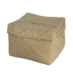 Korb Seegras Deckel 28x28cm