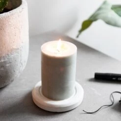 Blockkerze Stearin 10x7cm Hellgrün -Home Essentials Günstiges Geschäft 375815 21366