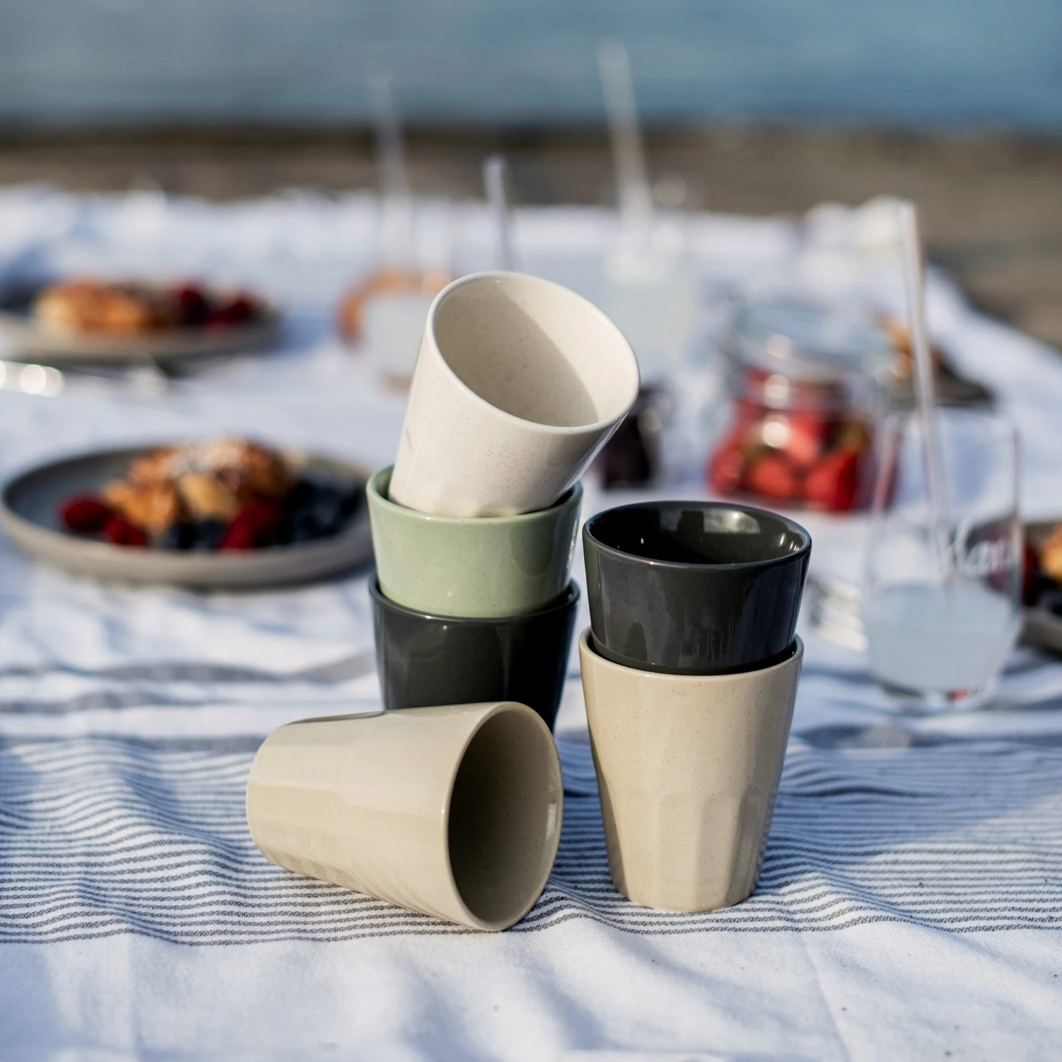 Becher Porzellan Creme 5 Becher Porzellan Creme – Bild 5