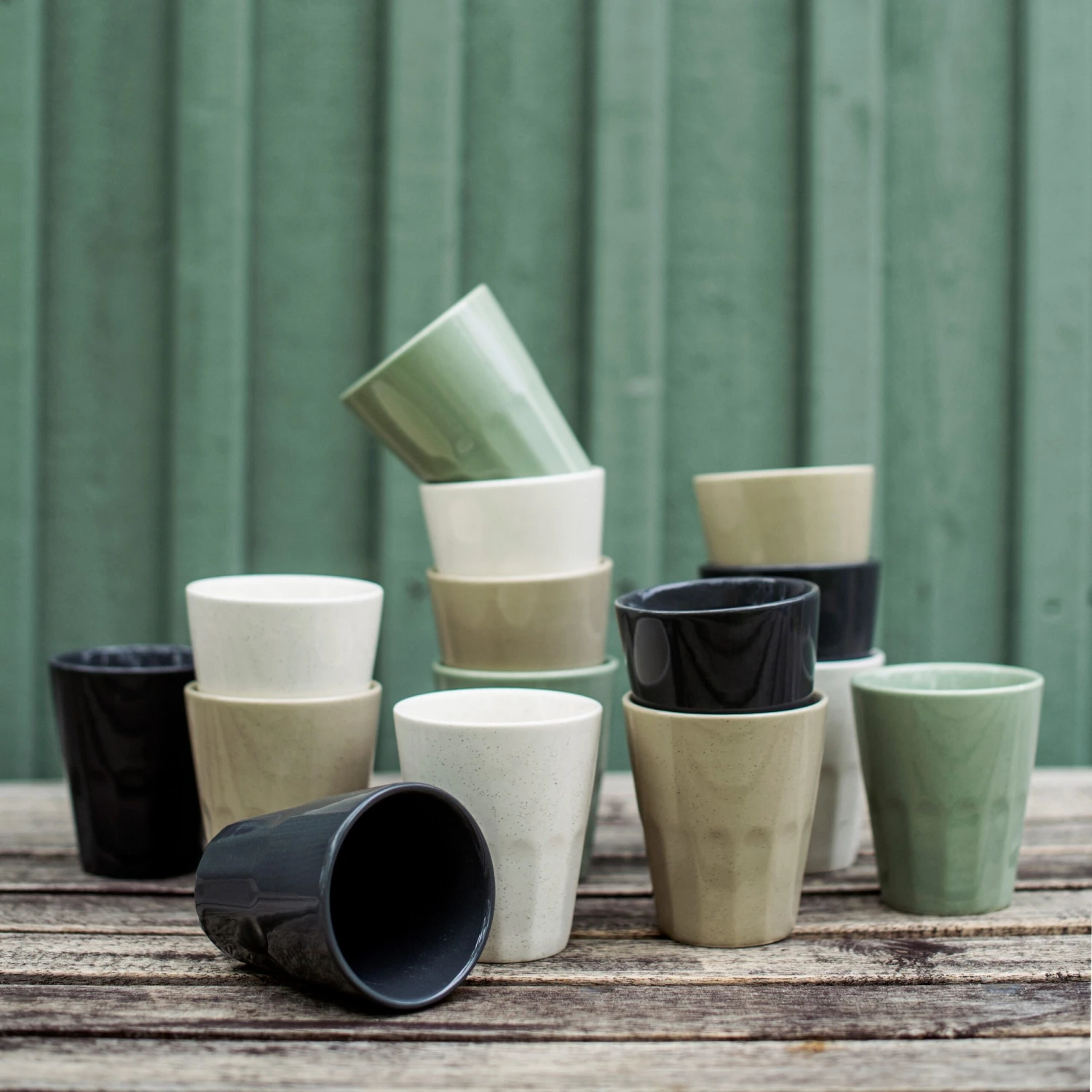 Becher Porzellan Grau 6 Becher Porzellan Grau – Bild 6