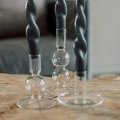 Kerzenständer Glas Zepter Hoch -Home Essentials Günstiges Geschäft 400546 28343