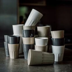 Becher Porzellan Groß Sandbeige -Home Essentials Günstiges Geschäft 400739 28719