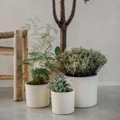 Blumentopf Glasiert 13 Cm Creme -Home Essentials Günstiges Geschäft 400888 28334