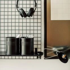 Regal Gitternetz Lang Schwarz -Home Essentials Günstiges Geschäft 401136 35544 1