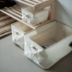 Korb Faltbar Groß Weiß -Home Essentials Günstiges Geschäft 401267 30617