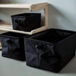 Korb Faltbar Groß Schwarz -Home Essentials Günstiges Geschäft 401268 30619