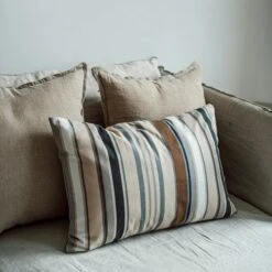 Cushion Rib Stripe 40x60 Blue/Beige