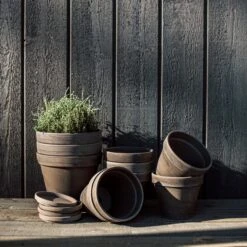 Blumentopf Terrakotta Grau Ø 13,5 Cm -Home Essentials Günstiges Geschäft 401508 33425