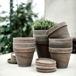 Blumentopf Terrakotta Grau Ø 18 Cm -Home Essentials Günstiges Geschäft 401509 33559