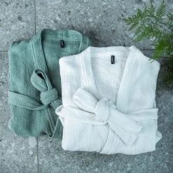 Bademantel Waffelstruktur Weiß Einheitsgröße -Home Essentials Günstiges Geschäft 401755 32837