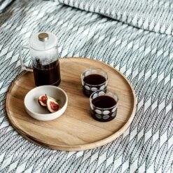 Tablett Eiche Rund 40 Cm -Home Essentials Günstiges Geschäft 401928 34696