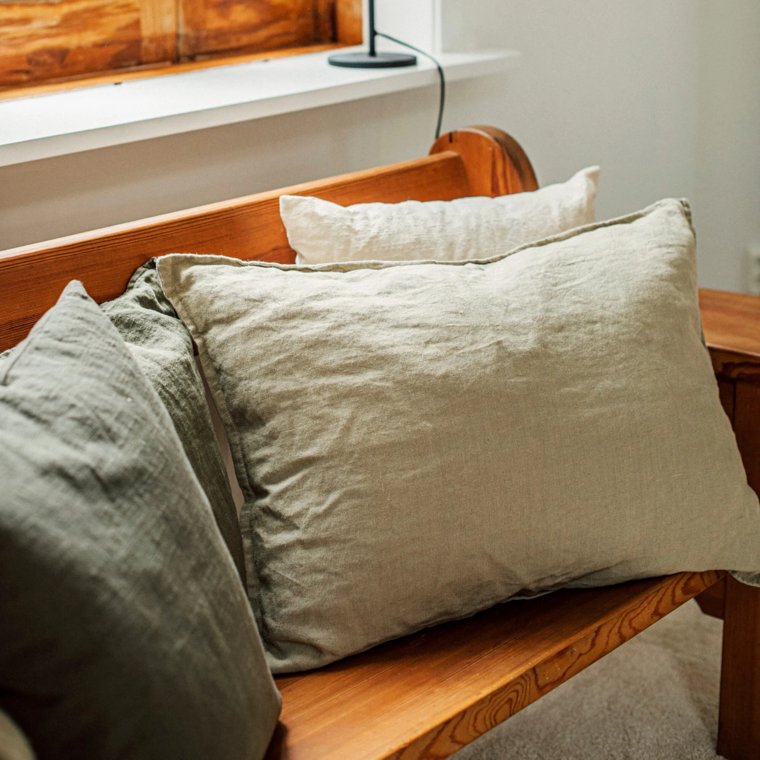 Kissen Leinen 50 X 70 Dunkel Khaki Grün 6 Kissen Leinen 50 X 70 Dunkel Khaki Grün – Bild 6