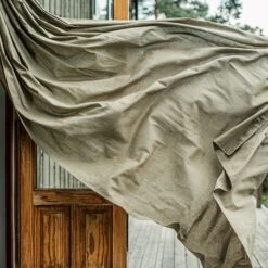 Vorhang Leinen-Mix 145 X 300 Cm 2er-Pack Hell Khaki Grün -Home Essentials Günstiges Geschäft 402160 35833