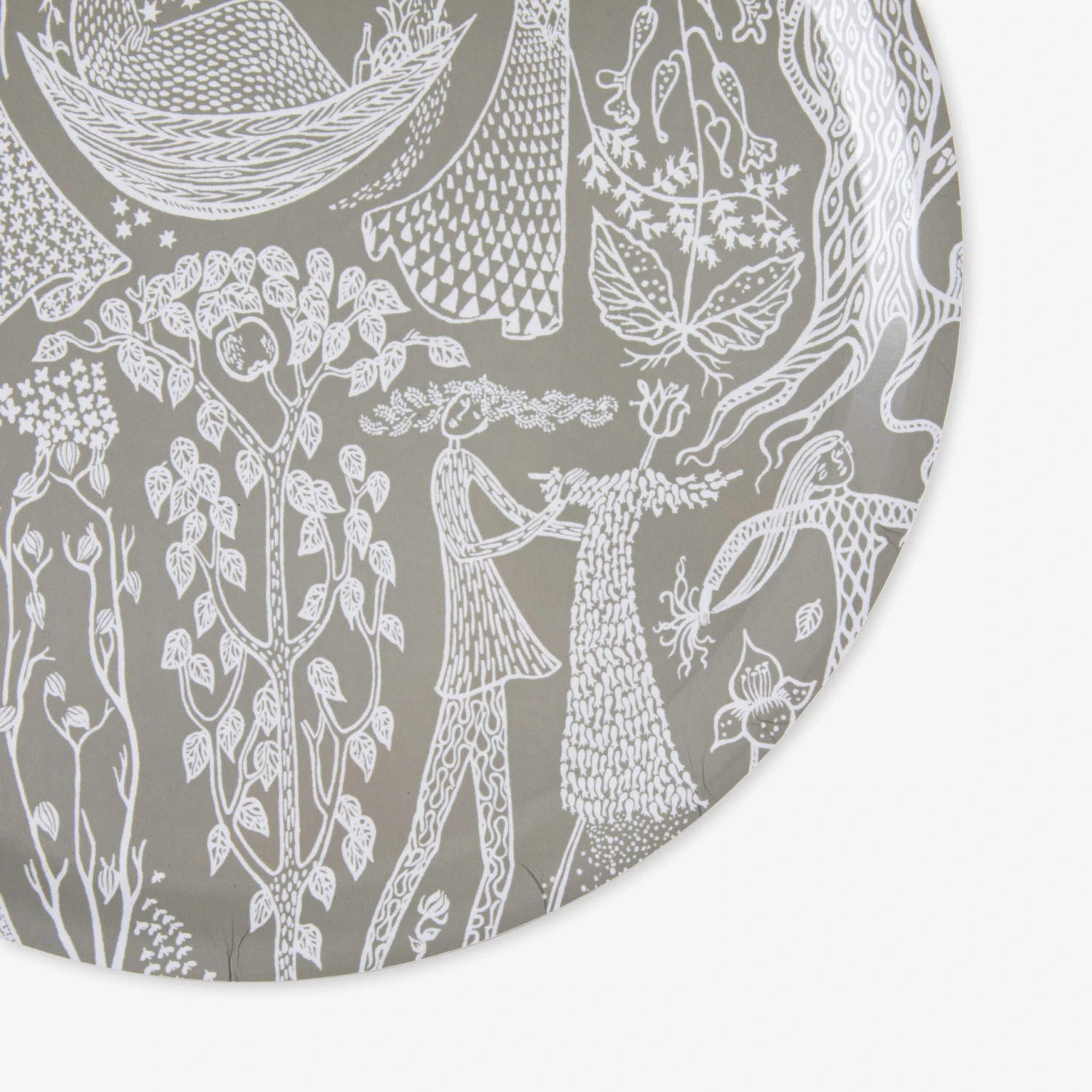 Tablett Stig Lindberg Poème D'Amour Rund Ø 38 Cm Grün 2 Tablett Stig Lindberg Poème D'Amour Rund Ø 38 Cm Grün – Bild 2