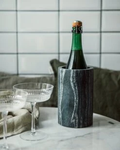 Weinkühler/Utensilienhalter Marmor Dunkelgrau -Home Essentials Günstiges Geschäft 402356 36407