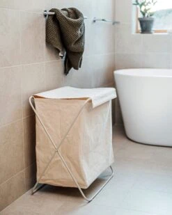 Wäschekorb Canvas/Metall Hellbeige -Home Essentials Günstiges Geschäft 402550 38430